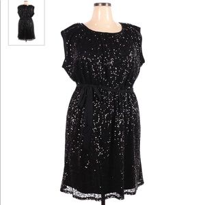 Lane Bryant black sequin plus cocktail dress